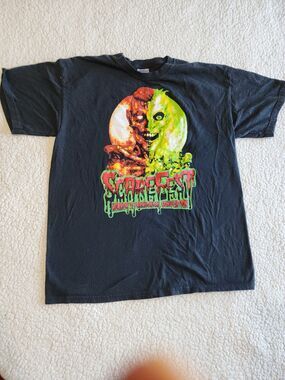 RARE Scarefest horror & paranomal convention Tshirt Size Large Black Zombie Evil